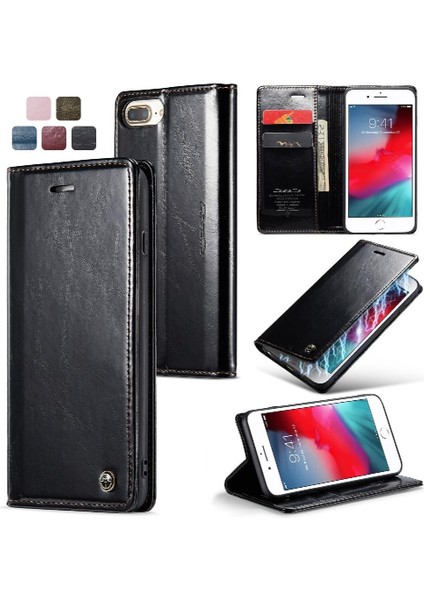 Mays Shop Iphone 6 Için Flip Case Artı/6s Artı Kickstand Kart Tutucu Retro Cüzdan (Yurt Dışından)