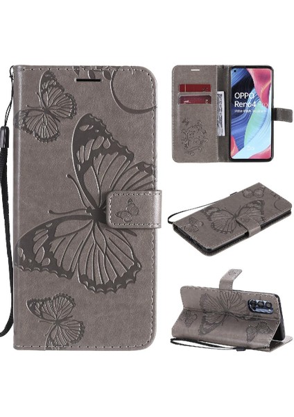 Oppo Için Flip Case Oppo 4 Pro 5g Flip Kickstand Kart Yuvası Standı ile Pu (Yurt Dışından)