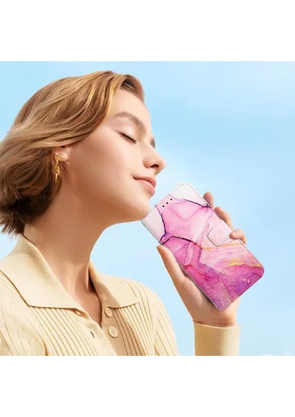 Realme Not 50 4g Cüzdan Için Kılıf Kickstand Mermer Desen Pu Deri (Yurt Dışından)