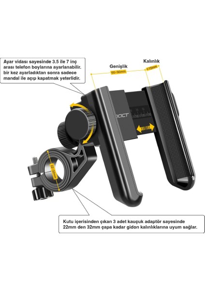 Klemmp Qr Mandallı Tek Elle Kullanım Telefon Tutucu modelleri