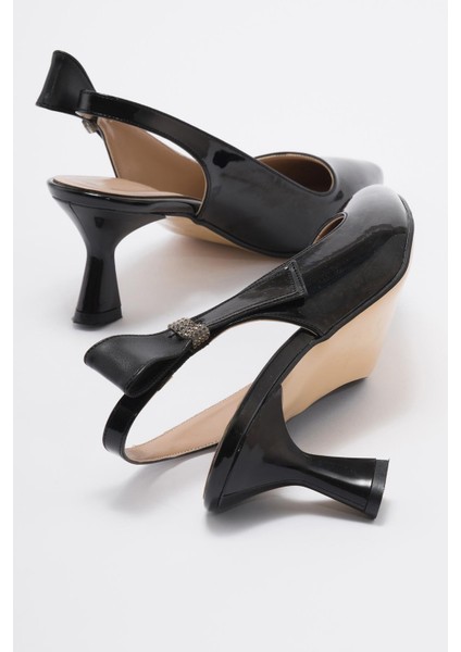 Kadın Stiletto Ayakkab SİYAH RUGAN indirimleri