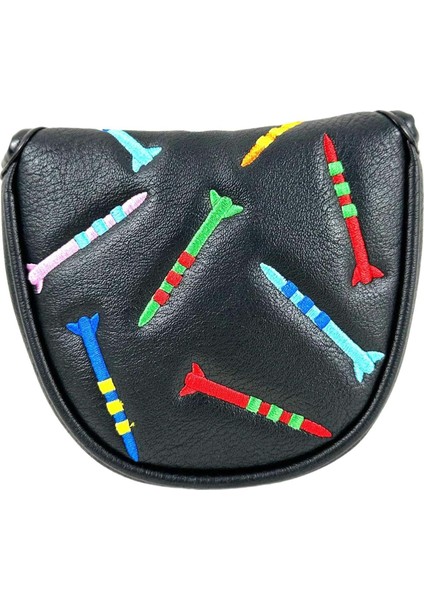 Golf Atıcı Kafa Kapağı Pu Deri Malzemeleri Ekipman Rahat Koruyucu Siyah Yarım Daire (Yurt Dışından)