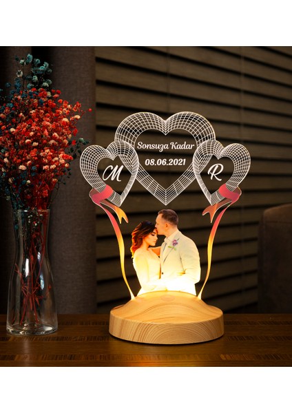 Sevgililere Özel Resimli Yıldönümü Hediyesi, Fotoğraflı Aşk Hediyesi 3D Led Lamba, Fotoğraflı Sevgililer Günü 14 Şubat Hediyesi Gece Lambası fırsatları