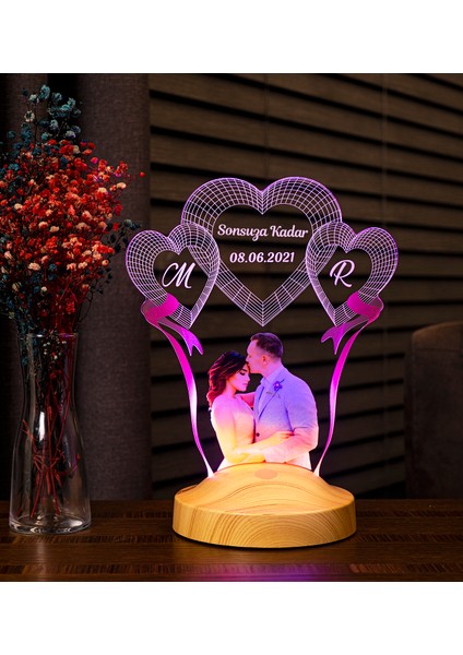 Sevgililere Özel Resimli Yıldönümü Hediyesi, Fotoğraflı Aşk Hediyesi 3D Led Lamba, Fotoğraflı Sevgililer Günü 14 Şubat Hediyesi Gece Lambası indirimleri