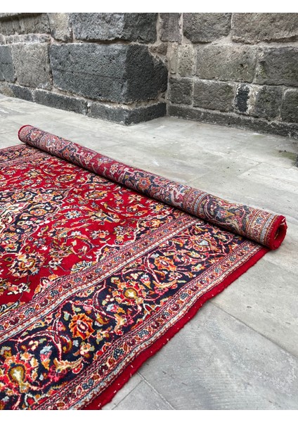 131X276 cm Eski El Yapımı Türk Kilimi, 1980’LERDEN Nostalji Kilim, Mavi ve Kırmızı Renkler