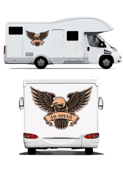 Kişiye Özel Kartal Ad Soyad Araba Oto Motosiklet Karavan Sticker 00070 fırsatları