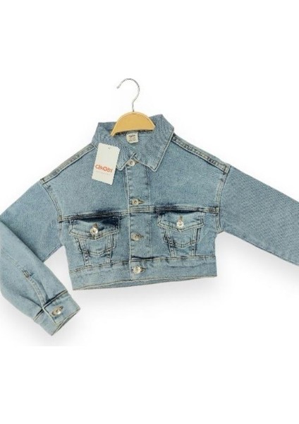 Kız Çocuk Yumuşak Dokulu Lycralı Crop Kot Ceket fiyatları