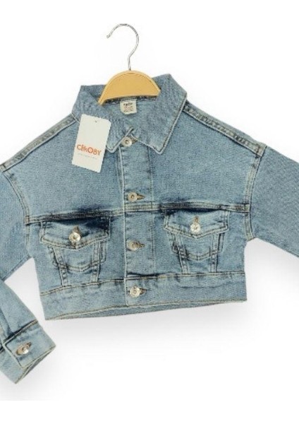 Kız Çocuk Yumuşak Dokulu Lycralı Crop Kot Ceket fırsatları