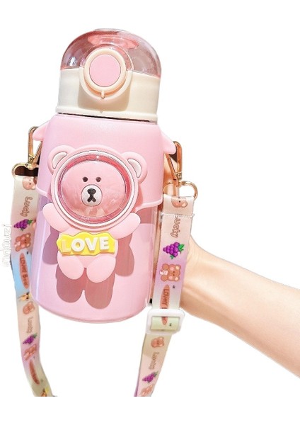 316 Çocuk Termosu Paslanmaz Çelik Şirin Pipetli Bardak (Yurt Dışından)