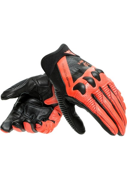 X-Ride Deri Eldiven Black Fluo Red