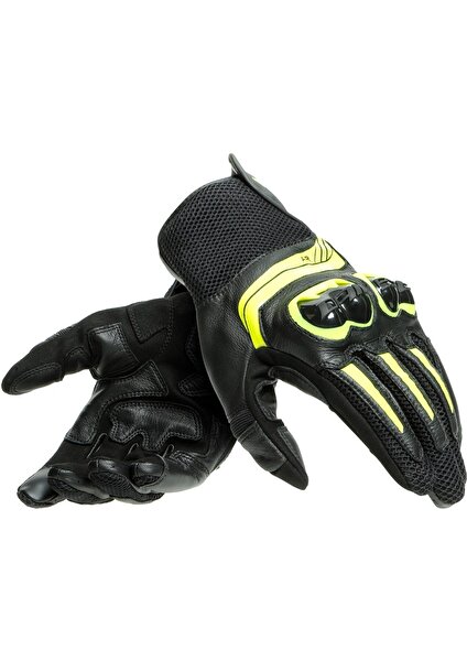 Mig 3 Unisex Gloves Black Fluo Yellow Deri Eldiven