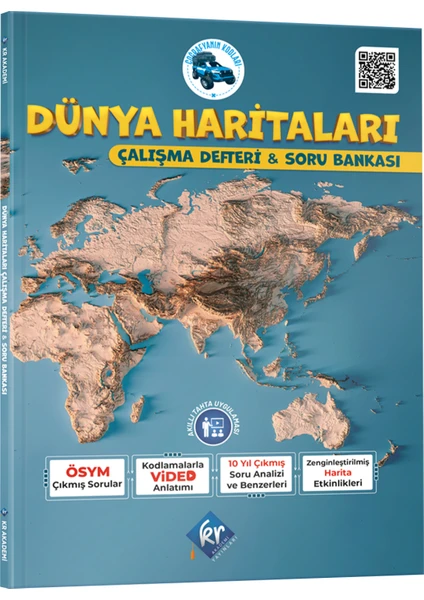 Kr Akademi Yayınları Coğrafyanın Kodları Dünya Haritaları Çalışma Defteri ve Soru Bankası (Tüm Sınavlar Için)