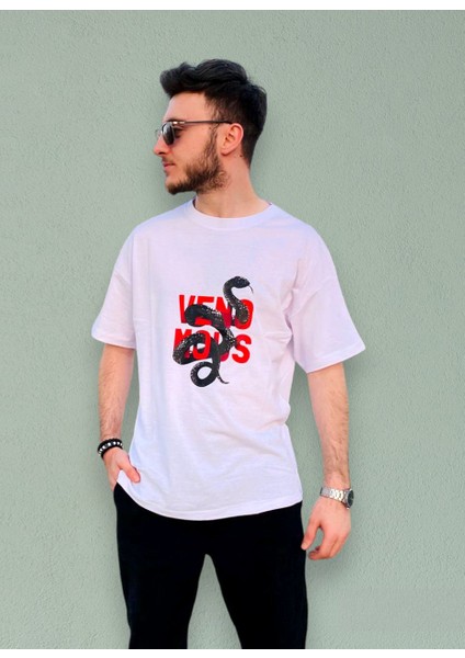 Zy Khan Snake Baskılı Oversize T-Shirt