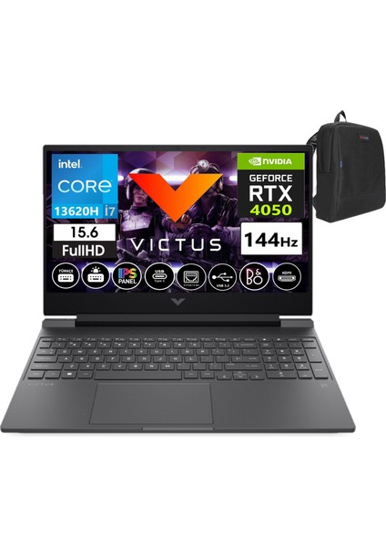 Hp Victus 15-FA1063NT Intel Core I7-13620H 16GB Ram 4tb SSD 6gb RTX4050 15.6 Inç Fhd 144Hz WINDOWS11HOME A0BG8EAW16+WEBLEGELSINÇANTA