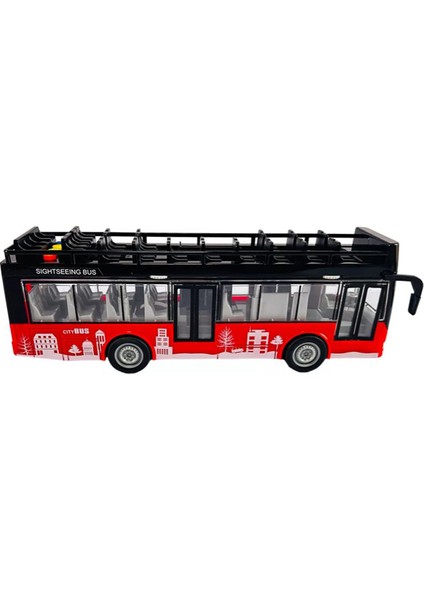 Ctoys Ses ve Işıklı Oyuncak Şehir Otobüsü A1119-13 Kımızı