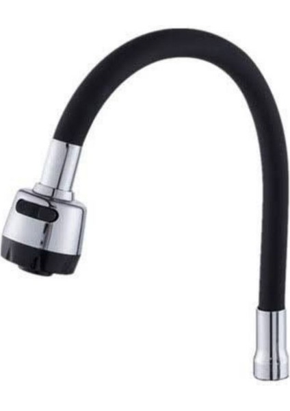 Tekno Trust 2 Yıl Oynar Başlıklı Spiral Siyah Renkli Kubar Başlığı Lavabo, Mutfak Esnek Musluk