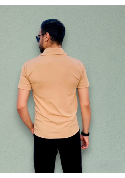 Fermuarlı Polo Yaka T-Shirt