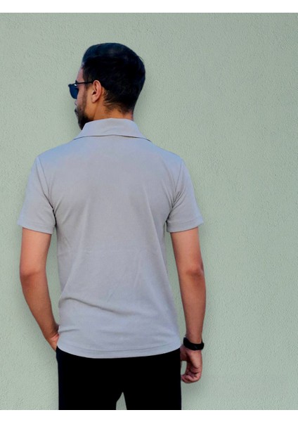 Fermuarlı Polo Yaka T-Shirt