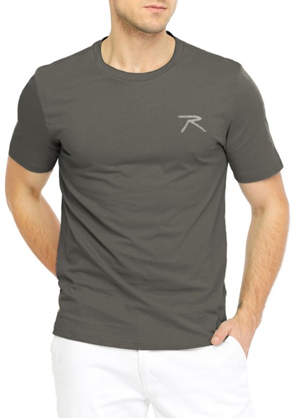 Erkek %100 Pamuk T-Shirt Pateo Antrasit