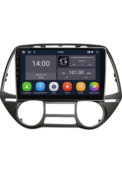 Hyundai I20 (2009-2012) Android 14 Multimedya Carplay 10 Inch 4 GB Ram / 64 GB Hafıza CRV-4284XD