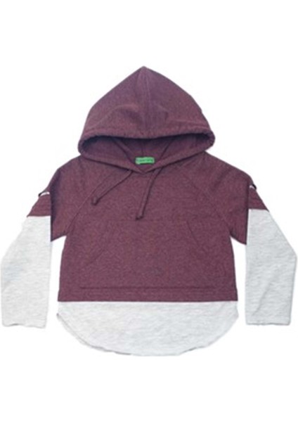 Kapşonlu Çocuk Sweatshrt - Karamela - Bordo 6 Yaş