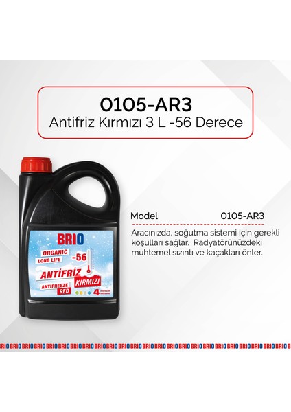 Antifriz Kırmızı 3 L -56 Derece fiyatları