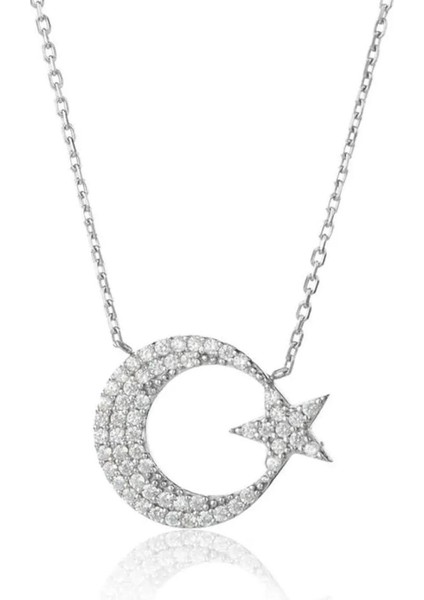 925 Ayar Gümüş Ayyıldız Figürlü Kadın Kolye fiyatları