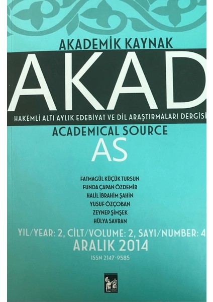 AKAD Akademik Kaynak Dergisi 4. Sayı - 2023