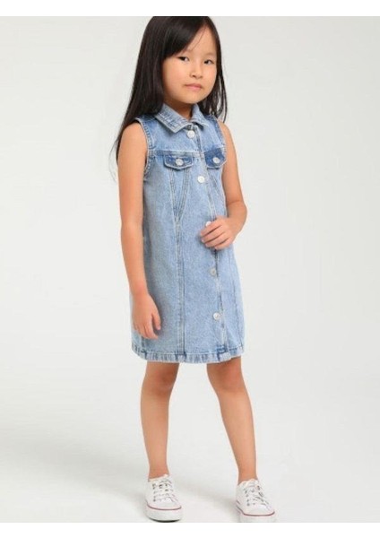 Kız Çocuk Kolsuz Kot Elbise fiyatları