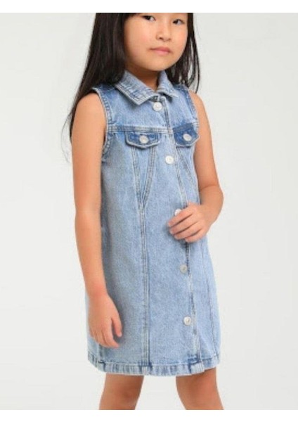 Kız Çocuk Kolsuz Kot Elbise fırsatları