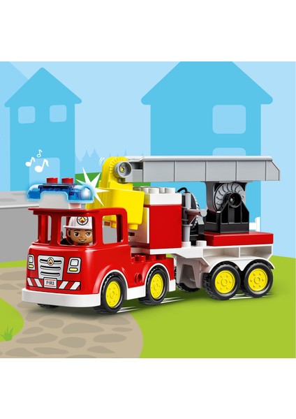 ® DUPLO® İtfaiye Kamyonu 10969 - 2 Yaş & Üzeri Çocuklar için Eğitici Oyuncak Yapım Seti (21 Parça)