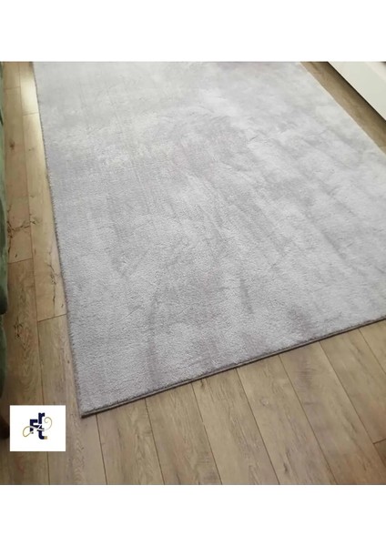 Gri Dekoratif Peluş Halı modelleri