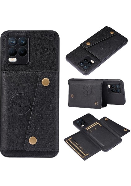 Cüzdan Durumda Realme 8 4g/realme 8 Pro Buit Demir Cüzdan Durumda Kart (Yurt Dışından)