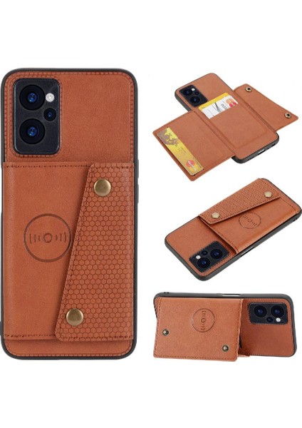 Realme Narzo 50A Başbakan Darbeye Koruyucu Kickstand Için Cüzdan Durumda (Yurt Dışından)