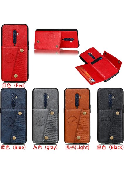 Oppo Reno2 Buit Için Cüzdan Kılıf Demir Kickstand Kart Tutucu Darbeye (Yurt Dışından) modelleri