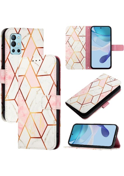 Oneplus 8t Pu Deri Mermer Desen Cüzdan Kickstand Için Kılıf (Yurt Dışından)