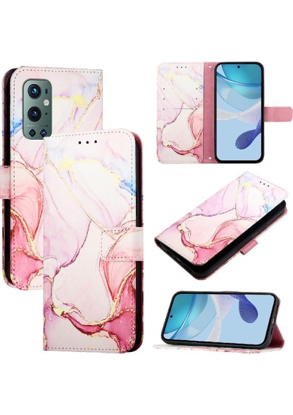 Oneplus 9 Için Kılıf Pro Cüzdan Kickstand Pu Deri Mermer Desen (Yurt Dışından) indirimleri