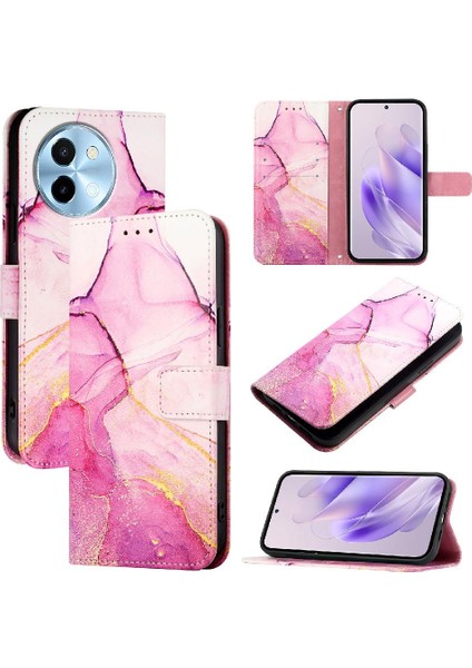 Vivo Y38 5g Kickstand Pu Deri Mermer Desen Cüzdan Için Kılıf (Yurt Dışından) indirimleri