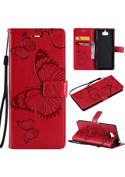 Kart Yuvası Standı Pu ile Sony Xperia Xa3 Darbeye Kapak Için Flip Case (Yurt Dışından)