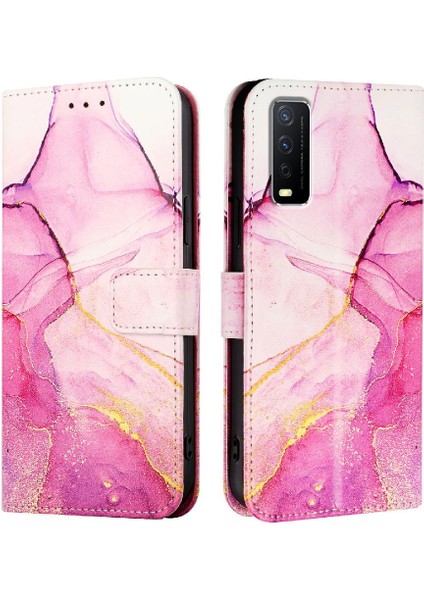 Vivo Y50 Kickstand Pu Deri Cüzdan Mermer Desen Için Kılıf (Yurt Dışından) fiyatları