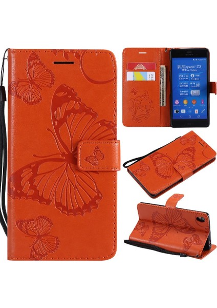 Sony Xperia Z3 Için Flip Case Kart Yuvası Standı ile Manyetik Kapak Pu Flip (Yurt Dışından)