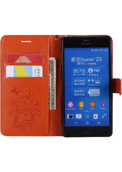 Sony Xperia Z3 Için Flip Case Kart Yuvası Standı ile Manyetik Kapak Pu Flip (Yurt Dışından) fırsatları