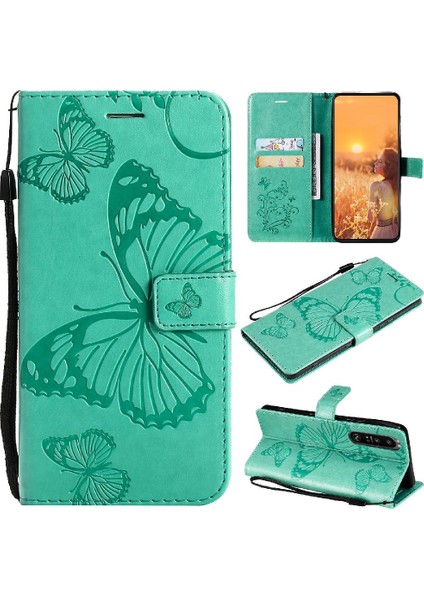 Kart Yuvası Standı ile Sony Xperia 1 Iii Için Flip Case Pu Deri Manyetik (Yurt Dışından)