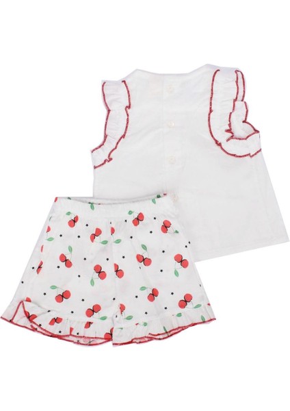 Kız Bebek Ekru Kiraz Baskılı Şortlu 2'li Takım fiyatları