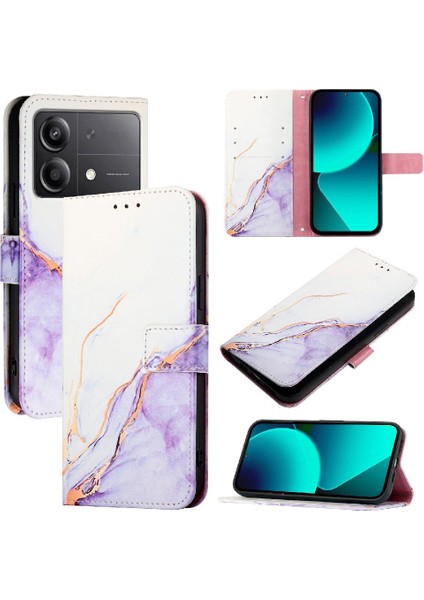 Xiaomi Poco X6 Neo Cüzdan Pu Deri Mermer Desen Kickstand (Yurt Dışından) indirimleri
