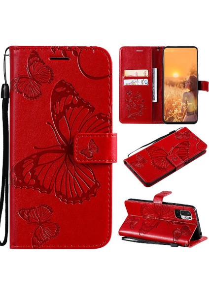 Xiaomi Redmi Not 10 5g Için Flip Case Kart Yuvası Standı ile Darbeye Çevir (Yurt Dışından)