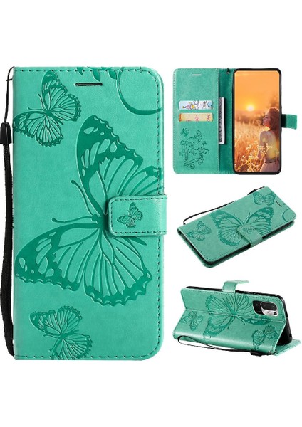 Xiaomi Redmi Not 10 5g Için Flip Case Kart Yuvası Standı ile Darbeye Çevir (Yurt Dışından)