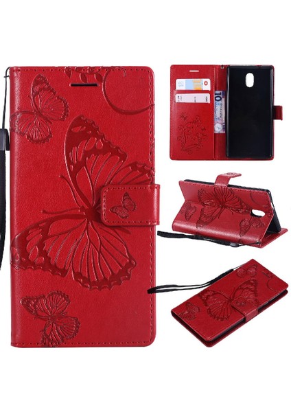 Kart Yuvası Standı ile Nokia 3 Için Flip Case Pu Deri Flip Kickstand Kapak (Yurt Dışından)