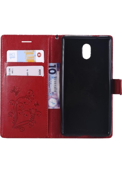 Kart Yuvası Standı ile Nokia 3 Için Flip Case Pu Deri Flip Kickstand Kapak (Yurt Dışından) modelleri