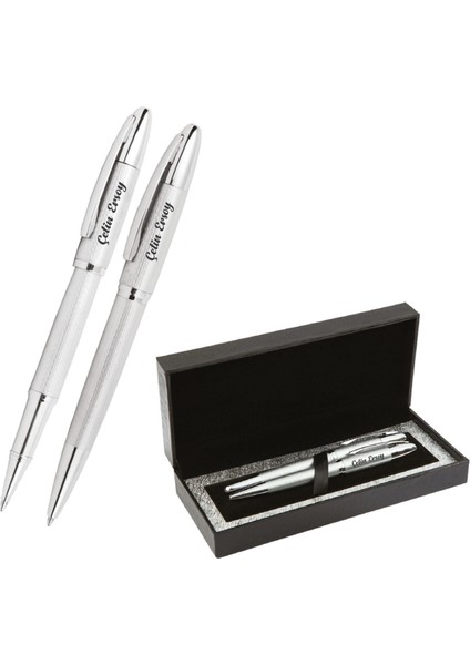 Isme Kişiye Özel Metal Tükenmez ve Roller Kalem Seti fiyatları